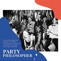 Party philosopher ad template psd event organizing social media post