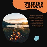 Weekend getaway travel template psd for agencies social media ad