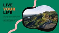 Travel mountain marketing template vector presentation for agencies