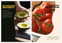 Healthy vegan template psd lifestyle marketing food poster set