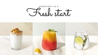 Healthy cafe banner template psd