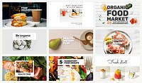 Healthy food blog banner template vector