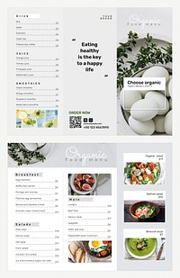 Organic menu brochure template psd set