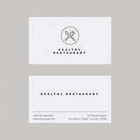 Restaurant business card template psd in front and rear view