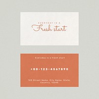 Food business card template vector in front and rear view