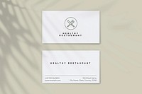 Restaurant business card template vector in front and rear view