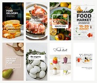 Healthy food social media story template vector