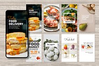 Healthy food social media story template vector