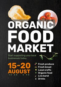 Food market poster template psd