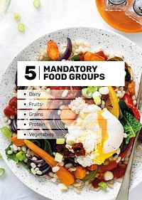 Food groups poster template psd