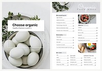 Organic menu poster template psd set