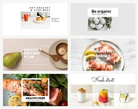 Healthy food banner template vector set