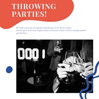 Throwing parties ad template psd event organizing social media post