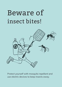 Insect bites template vector healthcare poster