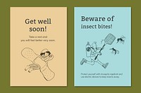 Common illnesses template files set healthcare poster