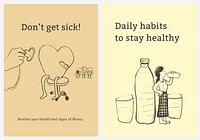 Common illnesses template psd set healthcare poster