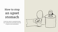 Stop upset stomach template vector healthcare presentation