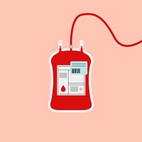 Red blood bag psd health charity illustration