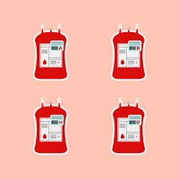 Blood bags medical icon vector red health symbol illustration