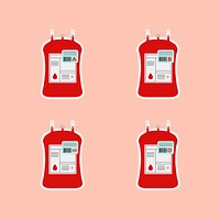 Blood bags medical icon psd red health symbol illustration