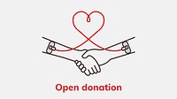 Open donation charity template vector blood donation campaign ad banner in minimal style