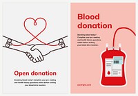 Blood donation campaign template vector ad poster in minimal style dual set