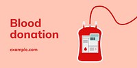 Blood donation campaign template vector blog banner in minimal style