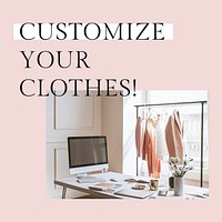 Customize your clothes template psd for social media post