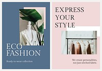 Eco fashion business template psd set