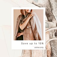 Fashion sale shopping template vector promotional aesthetic social media ad