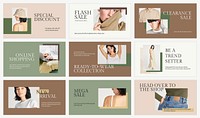 Presentation template psd set for earth tone fashion