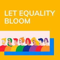 Let equality bloom template vector LGBTQ pride month celebration social media post