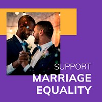 Support marriage equality template vector LGBTQ pride month celebration social media post<br /><br /> 