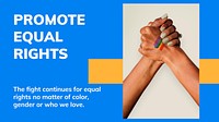 Promote equal rights template vector LGBTQ pride month celebration blog banner