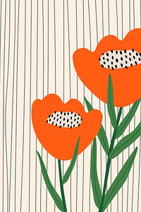 Poppy flower patterned vector background