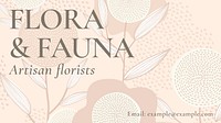 Feminine floral template vector for blog banner