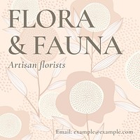 Feminine floral template vector for social media post