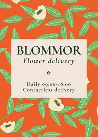 Flower delivery poster template psd