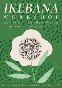 Flower workshop poster template vector