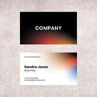 Gradient business card template psd for tech company in modern style