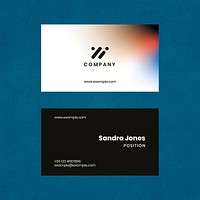 Gradient business card template vector for tech company in modern style
