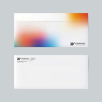 Corporate identity envelope mockup vector in gradient colors for tech company