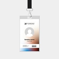 Staff ID badge template vector for tech company corporate identity