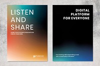 Gradient tech marketing template psd poster dual set