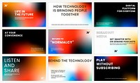 Gradient tech marketing template psd presentation collection