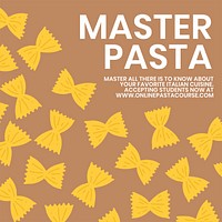 Master pasta pasta food template vector cute doodle social media post