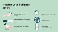 Reopen business COVID 19 template, coronavirus vector slide