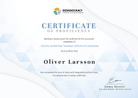 Certificate of proficiency template, modern professional design vector