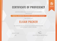 Professional certificate template vector, business course training