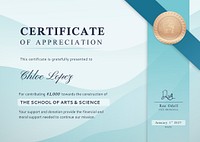 Certificate of appreciation template, modern professional design vector
